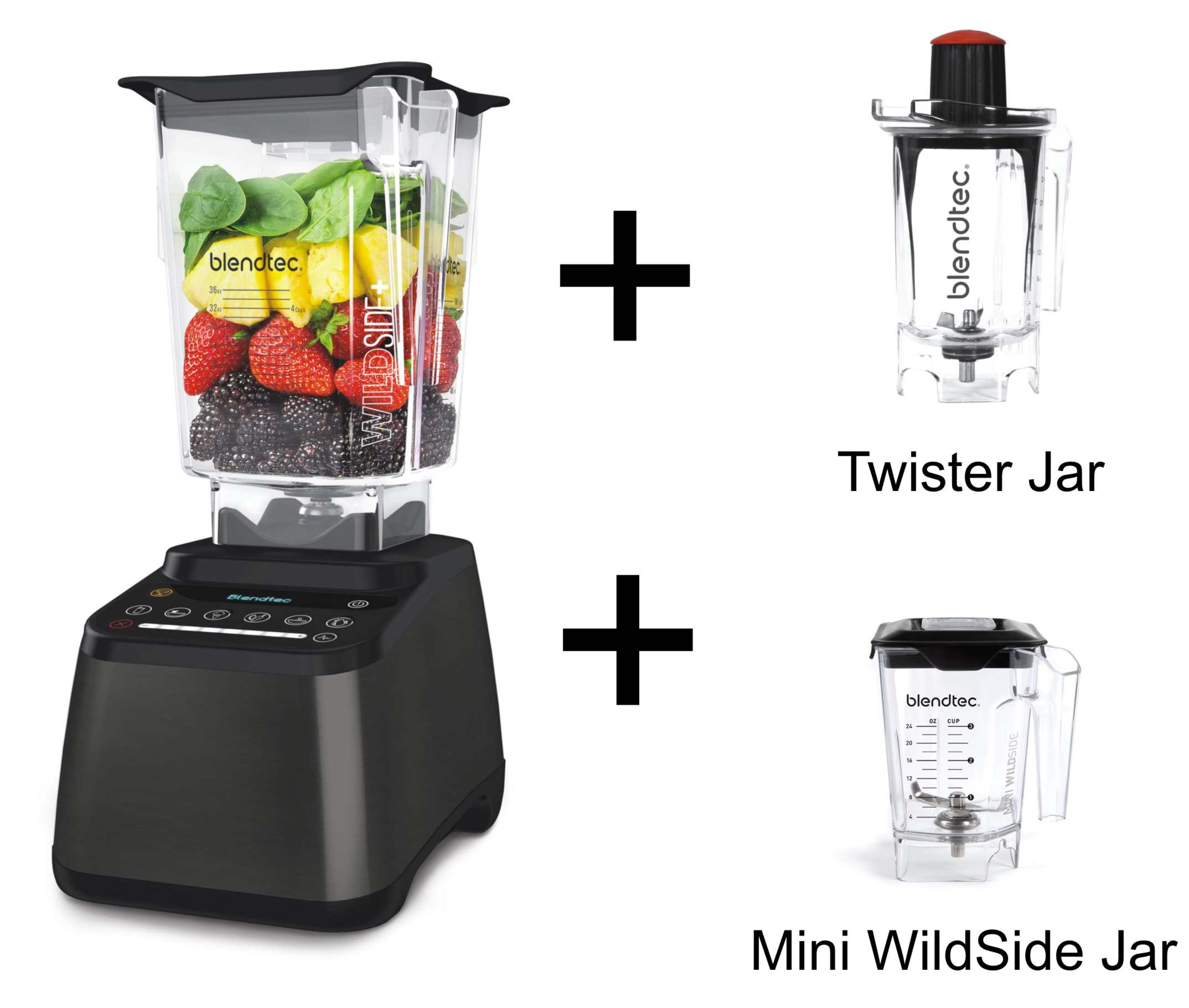 Blendtec Designer 725 Dunkelgrau + Twister jar  + Mini Wildside jar