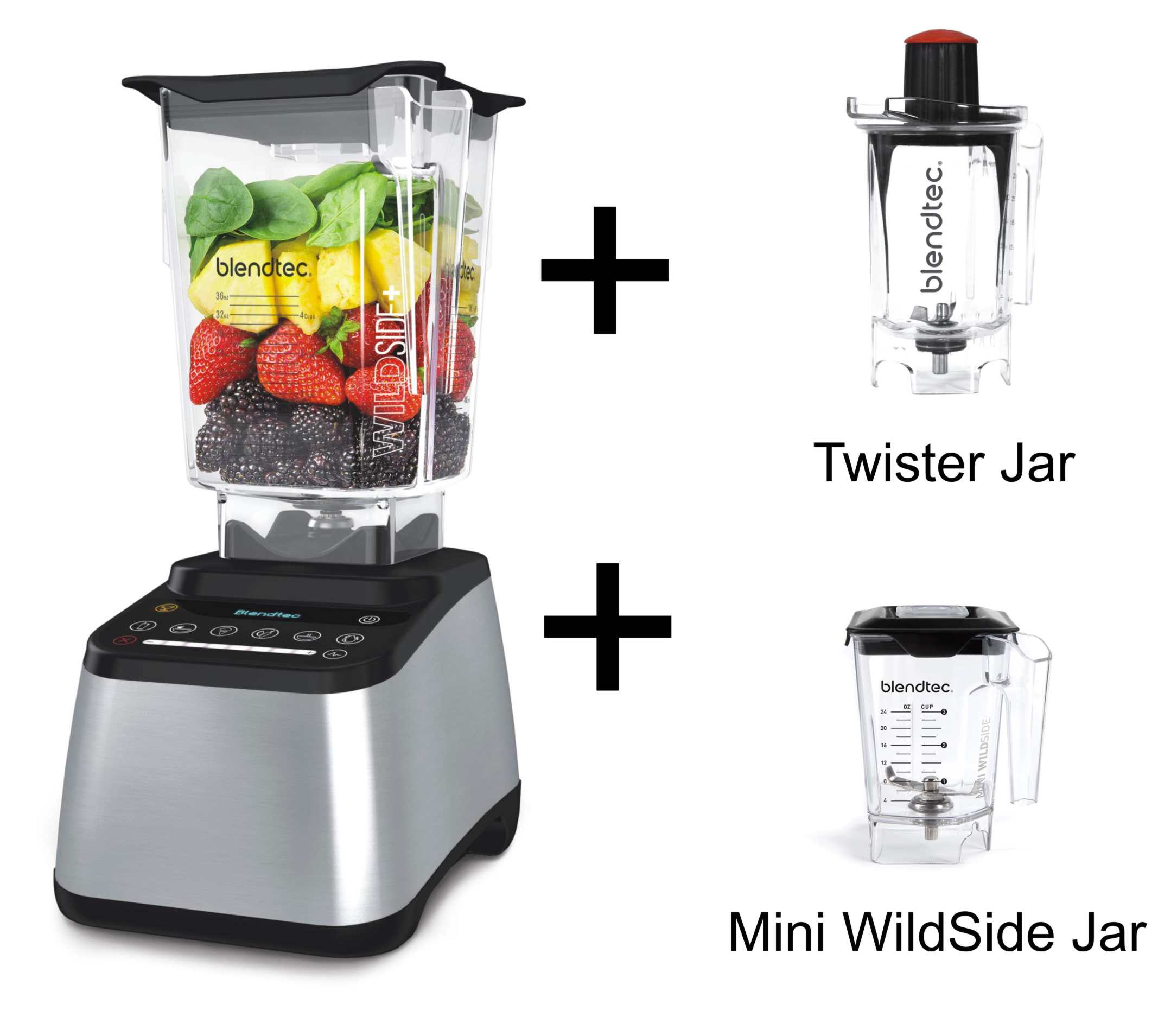 Blendtec Designer 725 Silber + Twister jar  + Mini Wildside jar 